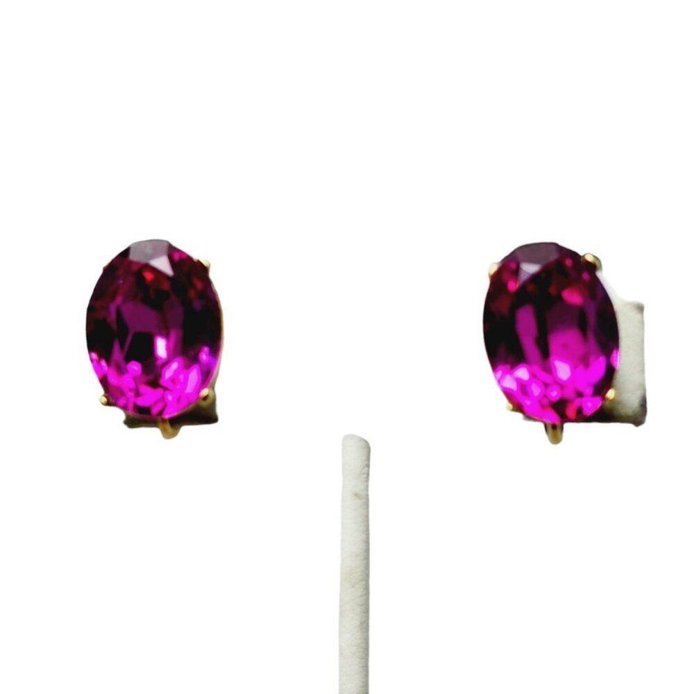 Vintage Trifari Faceted Glass Earrings (A1493)